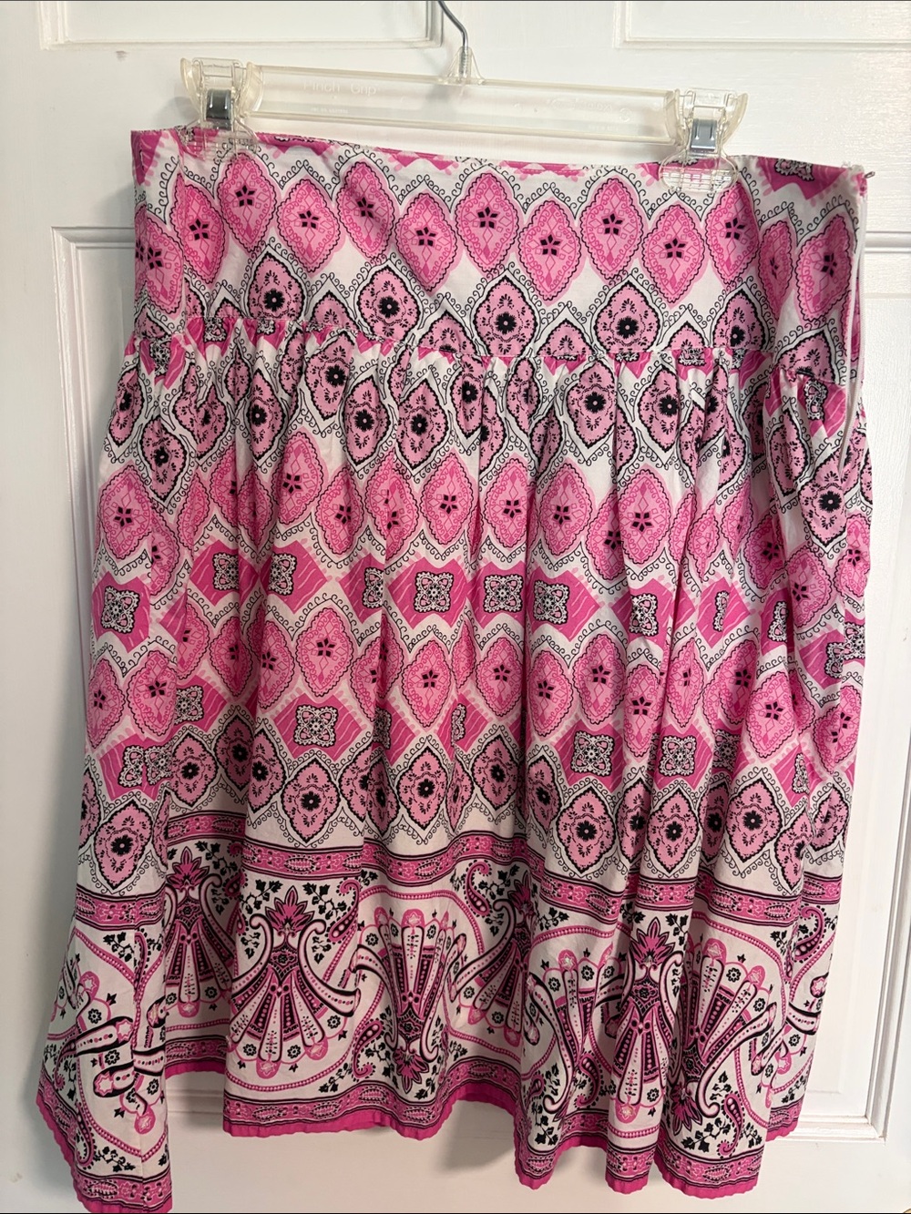 Fashion Bug Pink & White Printed Circle Skirt
